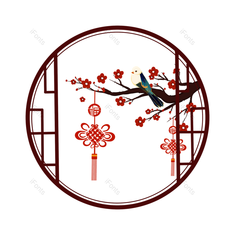 中国风图片,古典元素,中国结PNG,小鸟免抠素材